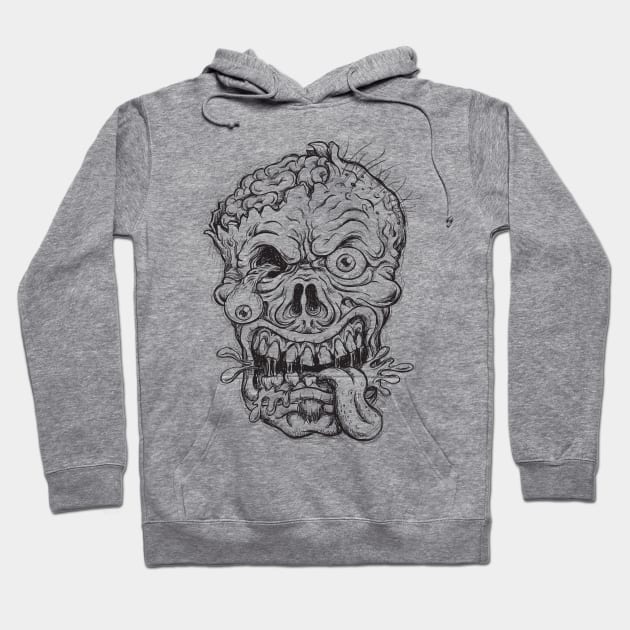 Sketchy Zombie Head Hoodie by CryptoTextile